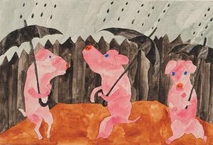 Paul Goesch, "Drei Schweine", 1919